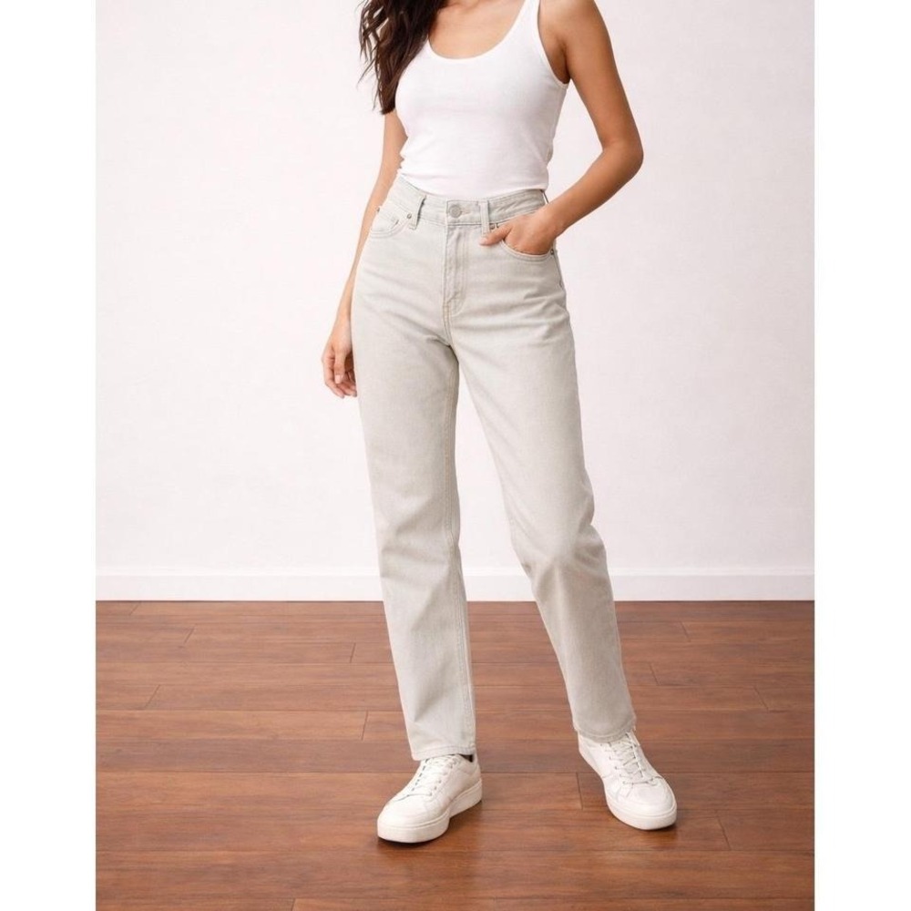 Everlane 90s Cheeky Jeans|Light Blue High Rise Rigid Denim Retro| Sz 27R